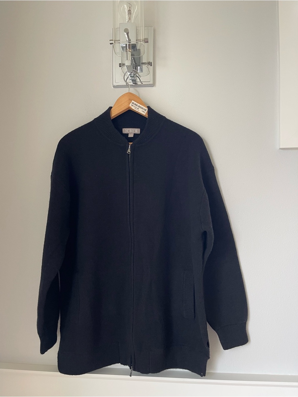 J. Crew Men’s Black Full-Zip Knit Sweater